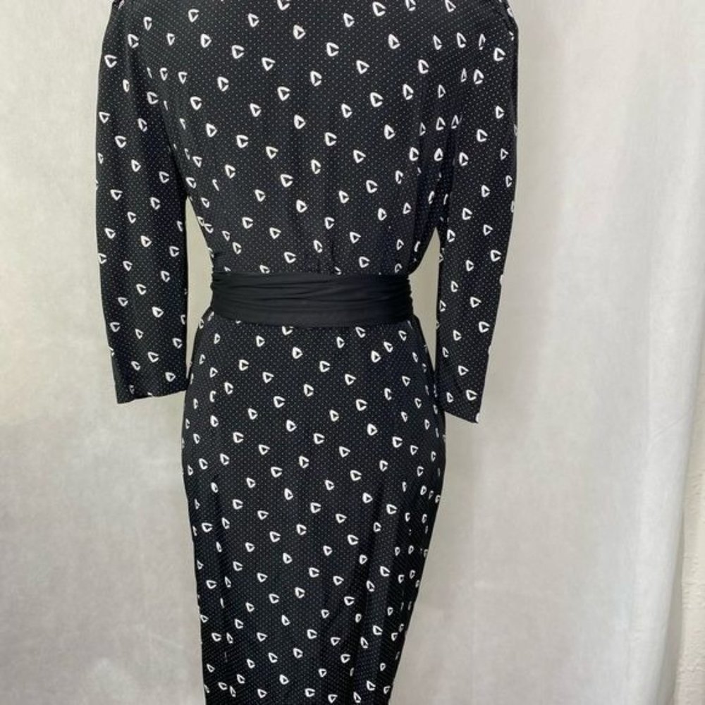 Vintage 70s 80s Whirlaway Frocks USA figure fitting dress button front size 6P - Picture 4 of 13